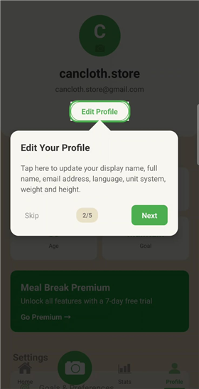 Edit Your Profile screenshot